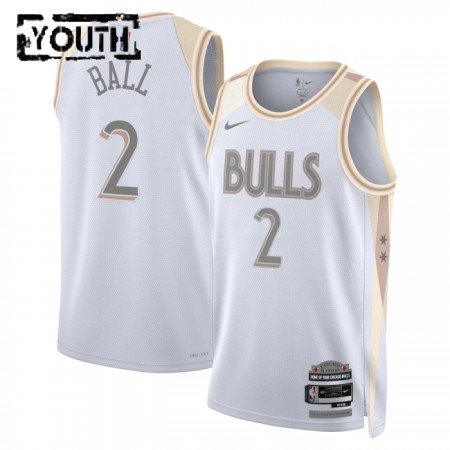 Dječji NBA Dres Chicago Bulls Lonzo Ball Nike 2024-25 City Edition Bijela Swingman